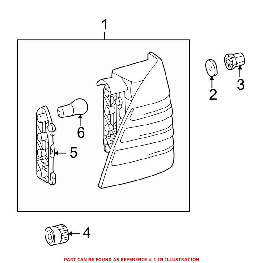 Mercedes Tail Light Assembly - Driver Side 1638202364